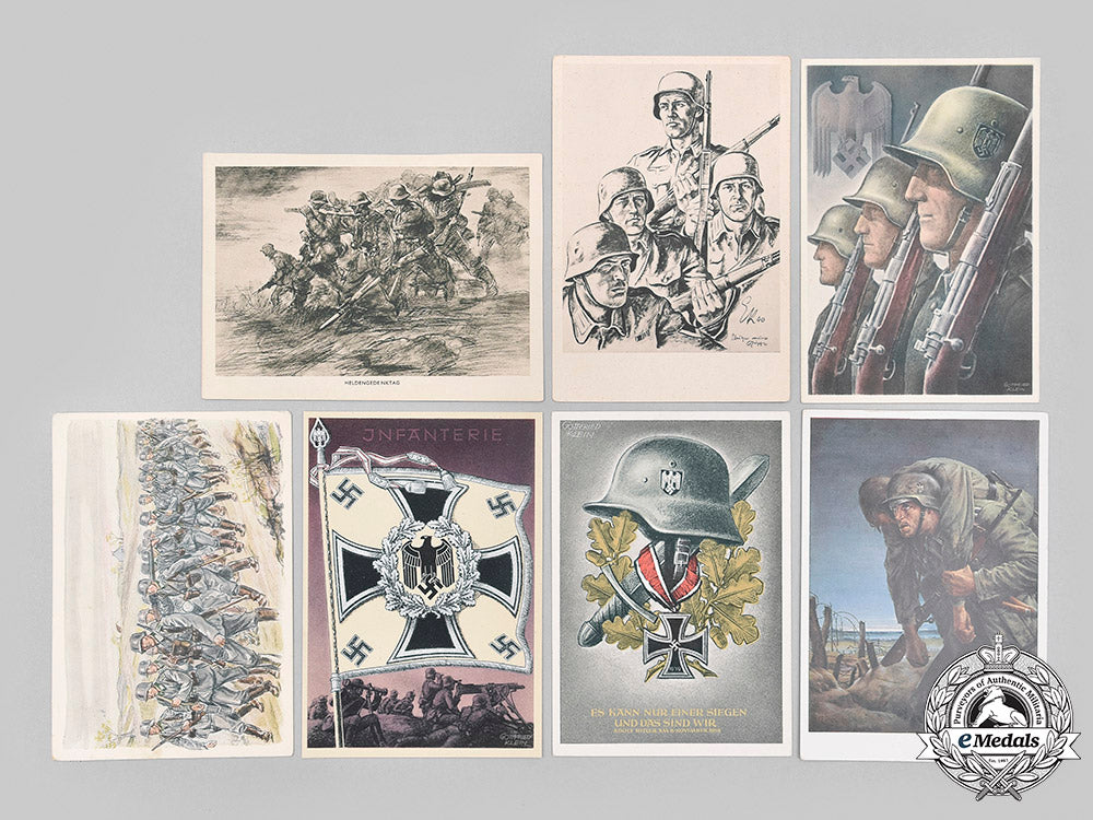 germany,_wehrmacht._an_eastern_front_medal_and_award_document,_with_commemorative_postcards_m20_1306