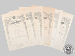 Austria, Imperial. Six Large Promotion Certificates To General Staff Surgeon Dr. Erich Kunze C.1900