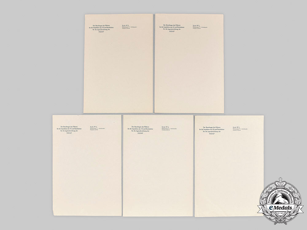 germany,_hj._five_unused_sheets_of_note_paper_from_the_office_of_baldur_von_schirach_m20_1472_mnc0041_1