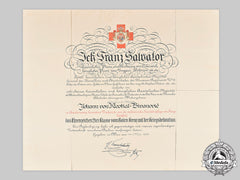 Austria, Imperial. A Red Cross Ii Class Honour Badge Certificate To Major Kostial-Zivanovic, 1916