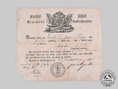 Hesse, Grand Duchy. A Leave Of Absence Certificate To Life Grenadier Bornscheur, 1816
