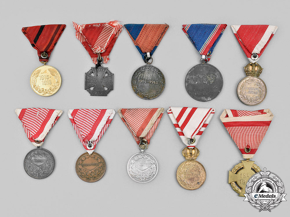 austria,_empire,_republic;_bulgaria,_kingdom._a_first_war_lot_of_ten_awards_m20_3286_mnc0213