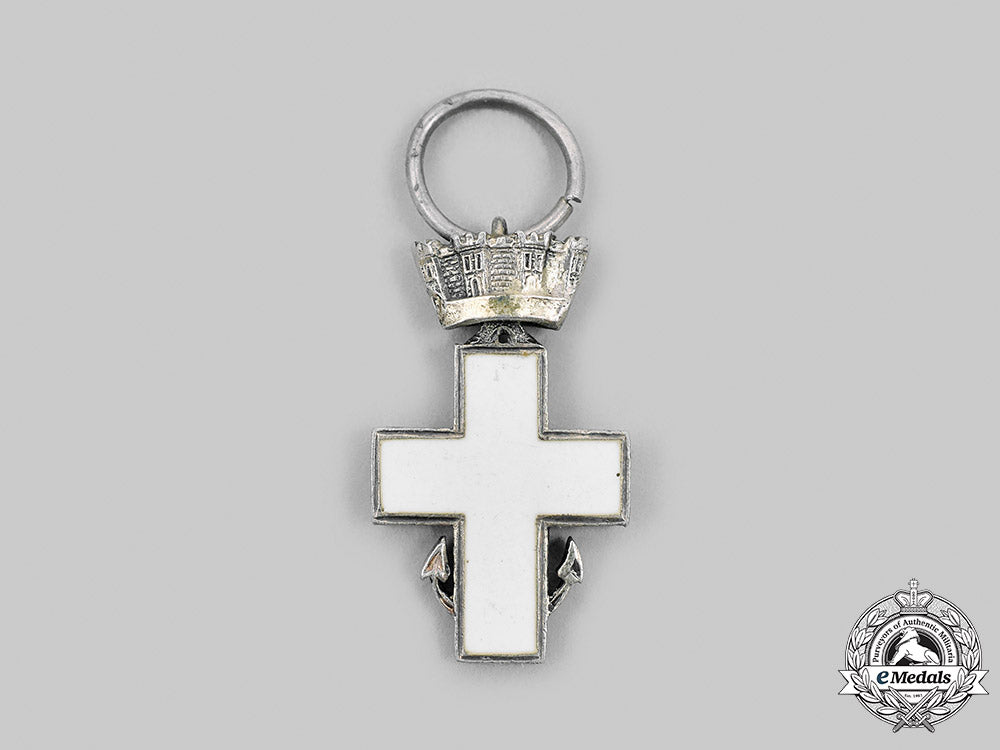 spain,_kingdom._an_order_of_naval_merit,_i_class_cross_miniature(_white_distinction,_mural_crown),_c.1920_m20_952_mnc1138_1
