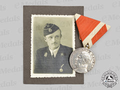 Croatia, Independent State. An Ante Pavelić Bravery Medal, Silver Grade Medal, C.1941
