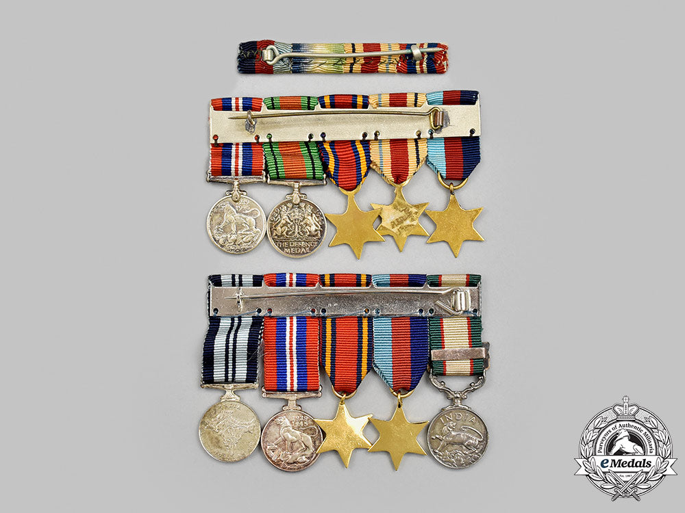 united_kingdom._two_second_war_miniature_groups_of_five_and_ribbon_bar_m21__mnc9354