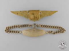 United States. An Aviator's Wings With Id Tag To A.b. Babbitt, C.1918