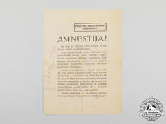 A Second War Period Croatian Leaflet Inviting Partisans To Surrender