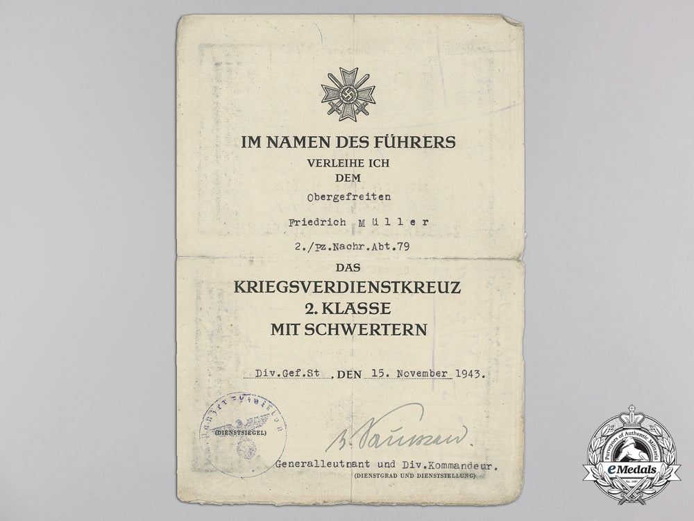 germany,_heer._a_wehrpass&_awards_documents_to_the4_th_panzer_division;_kurland_cufftitle_m_943