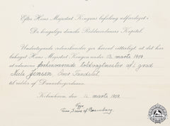 Denmark, Kingdom. A Knight Of The Dannebrog Order Document 1959