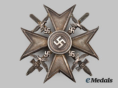 Germany, Wehrmacht. A Spanish Cross In Silver, By Wilhelm Deumer