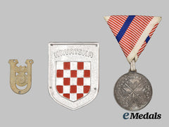 Croatia, Independent State. A Wound Medal And Insignia, C.1940