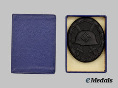 Germany, Wehrmacht. A Black Grade Wound Badge, With Case, By Wilhelm Deumer