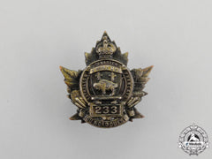A First War 233Rd Infantry Battalion "Canadiens Francais" Officer's Collar Badge
