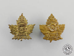 A First War Royal Canadian Garrison Artillery Collar Badge Pair