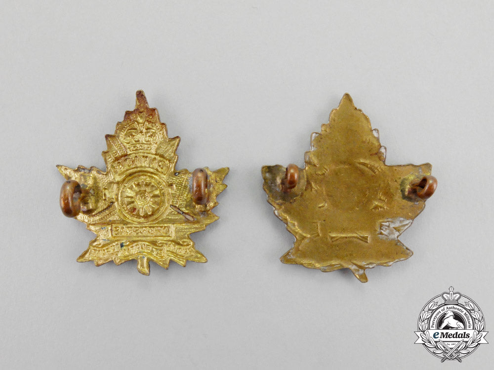a_first_war_royal_canadian_garrison_artillery_collar_badge_pair_n_571_1