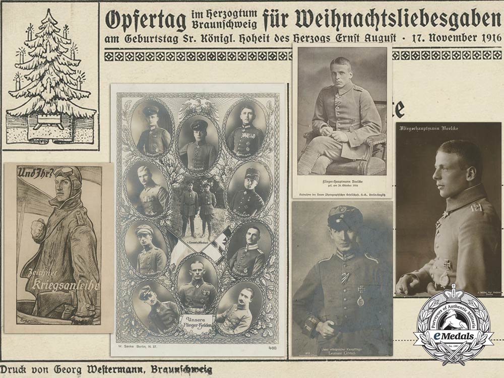 five_first_war_german_imperial_airmen_postcards_n_984