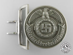 An Early & Rare Ss-Officer’s Belt Buckle In Nickel-Silver By Overhoff & Cie; Published Example