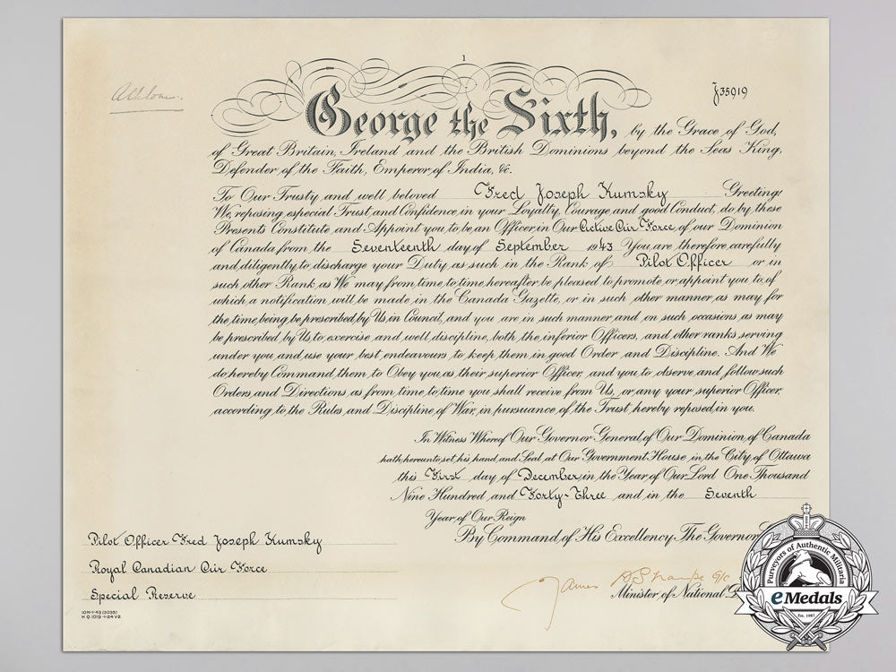 a_commission_document_for_pilot_officer_kumsky(_kumchy)_dfc_rcaf_p_808
