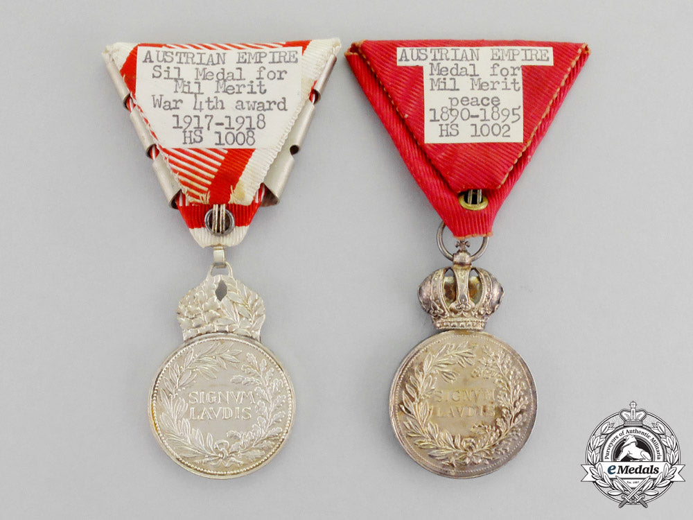 austria,_imperial._two_silver_military_merit_medals,_c.1917/18_q_139_1