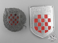 Two Russian Front Croatian Badges