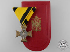An Austrian Long Service Cross In Silver With Case By Zimbler, Wein