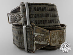 A Second War Czechoslovakian Army Officer's Brocade Belt With Buckle