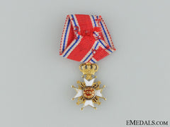 A Miniature Gold Norwegian Order Of St.olav