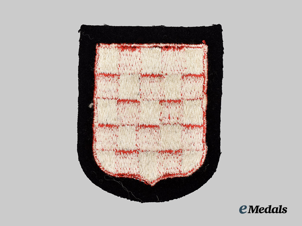 Germany, SS. A Mint Croatian Waffen-SS Sleeve Shield, First Pattern