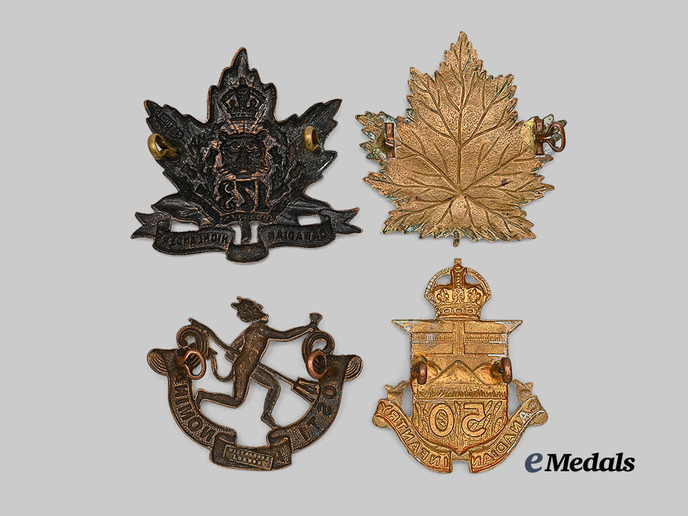 canada,_c_e_f._a_lot_of_four_first_war_cap_badges_e_medals__c7279_3