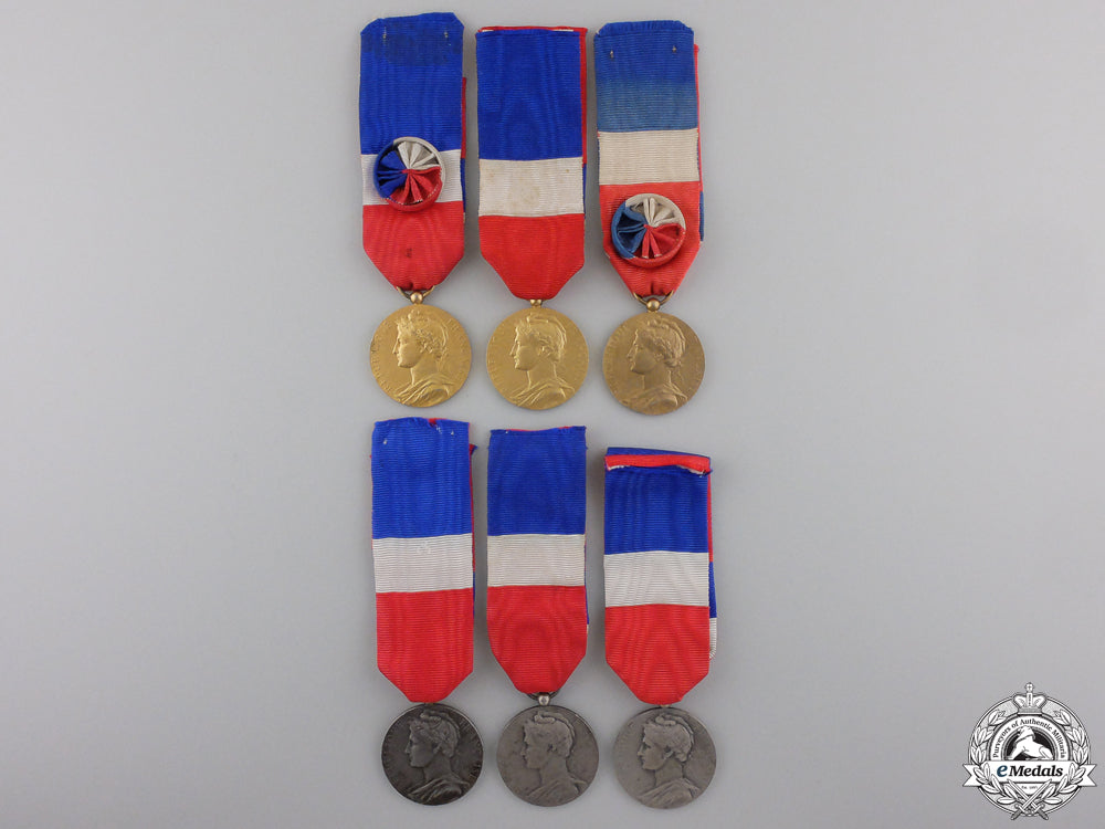 six_french_ministry_of_labour_and_social_security_honour_medals_six_french_minis_555369953a966