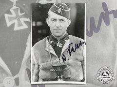 A Post War Signed Photograph Of Knight's Cross Recipient; Willy Jähde