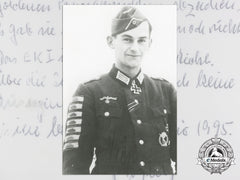 A Post War Signed Photograph Of Knight's Cross Recipient; Günther Viezenz