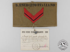 A Royal Italian Army Ministry Of War Apparel Division Prototype Sample Armband