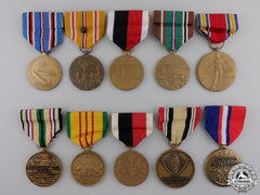 Ten American Campaign And Service Medals