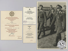The Award Documents To Luftwaffe Ace Major Ludwig Franzisket