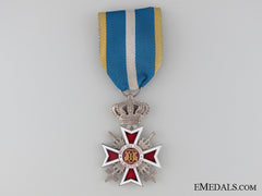 The Order Of The Crown Of Romania With Swords; Silver Grade