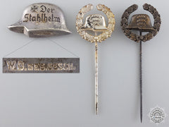 Three Stahlhelm Veteran's Association Badge And Stickpins