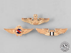 El Salvador, Nicaragua, Uruguay. A Lot Of Three Air Force Pilot Badges