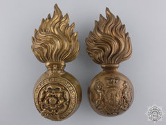 Two Large Victorian Fusiliers Cap Badges