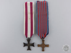 Two Second War Polish Miniature Crosses