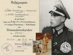 A Panzer Grenadier Division Großdeutschland; Black Wound Badge Award Document