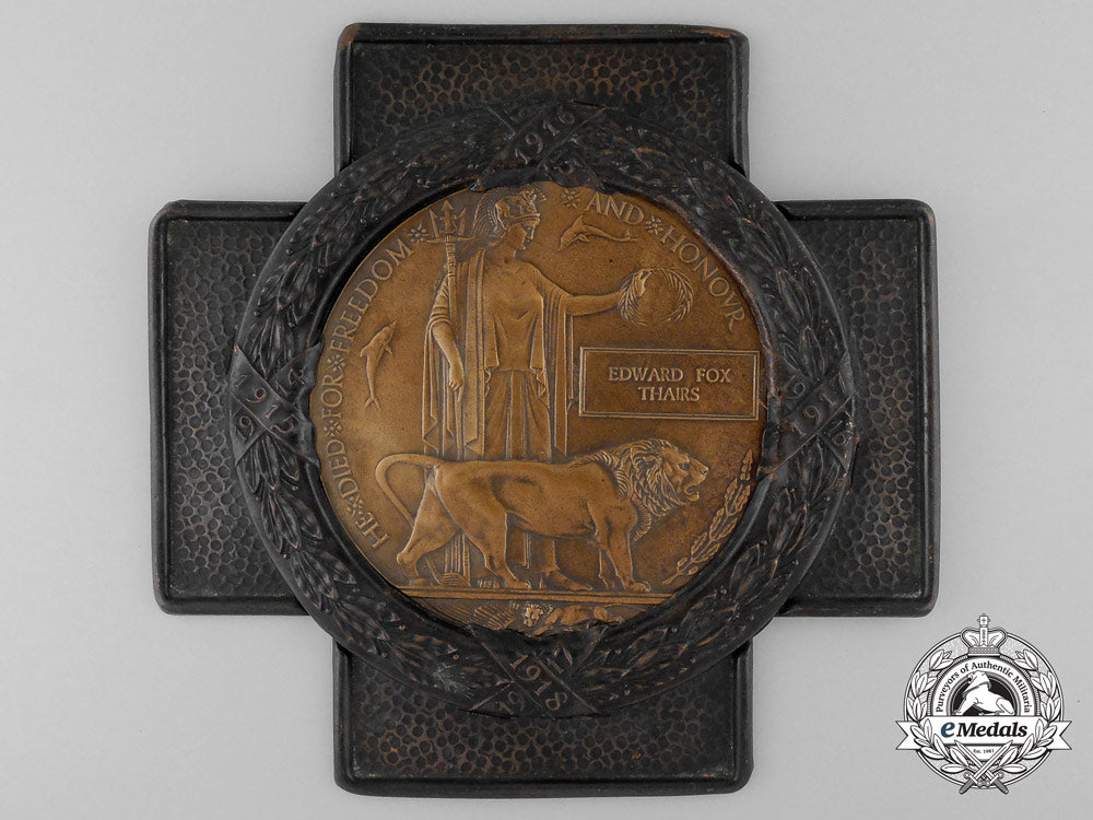 a_memorial_plaque&_cross_to_lieutenant_edward_f._thairs;_battle_of_amiens_u_585