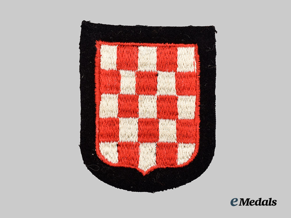 Germany, SS. A Mint Croatian Waffen-SS Sleeve Shield, First Pattern