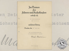 A 1939 Discharge Document For Administrative Contender Rolf Kessler