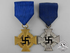 Two German Faithful Service Crosses