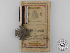 A German Imperial Naval Corps Flanders Cross With Military Pass