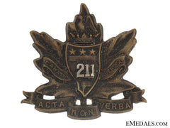 Ww1 211Th Bn Cef Alberta Americans Officer's Cap Badge - Cef