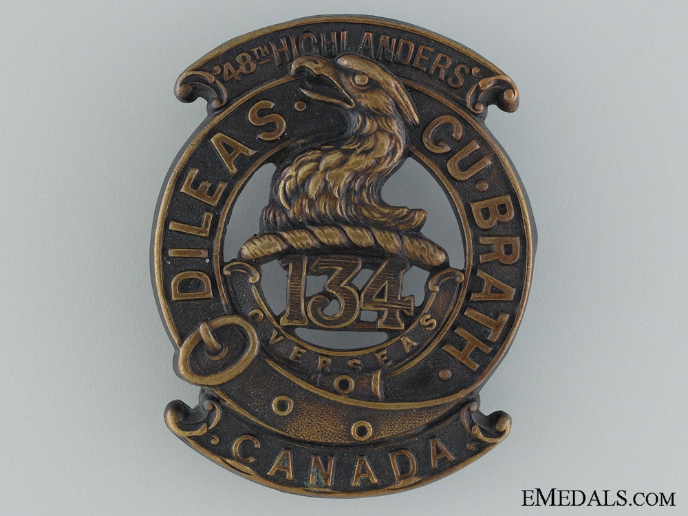 wwi134_th_infantry_battalion"48_th_highlanders"_glengarry_badge_wwi_134th_infant_53738bffdbbce