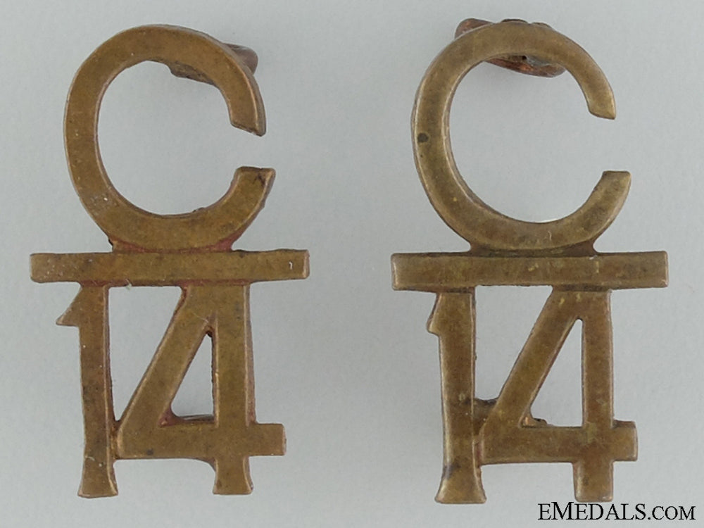 wwi14_th_infantry_battalion_collar_insignia_pair_wwi_14th_infantr_53761aeab9751