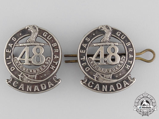 canada,_cef._a_pair_of15_th_battalion_officer's_collar_badges(48_th_highlanders_of_canada),_cef_wwi_15th_infantr_54298aa823975_1_1